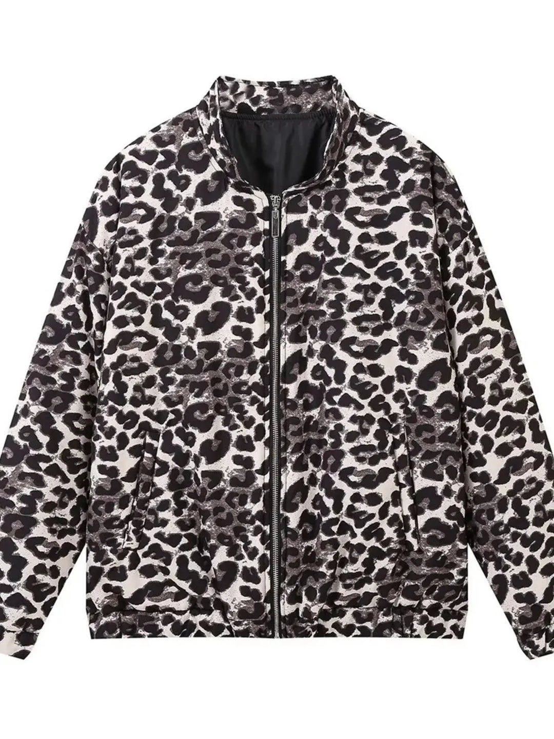 Leopard Print Oversized Bomber Jacket | Jackets Daverri Fashions