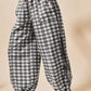 SO ME Plaid Elastic Waist Balloon Pants