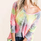 BiBi Tie Dye Print Low Gauge Knit Top - DAVERRI FASHIONS