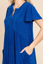 Culture Code Full Size Short Sleeve Ruffled Asymmetric Hem Dress | Mini Dresses Daverri Fashions