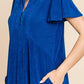 Culture Code Full Size Short Sleeve Ruffled Asymmetric Hem Dress Mini Dresses