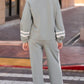 Daverri Fashions grey white striped cotton tracksuit set