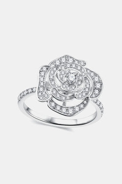 Moissanite Flower Shape Ring - DAVERRI FASHIONS