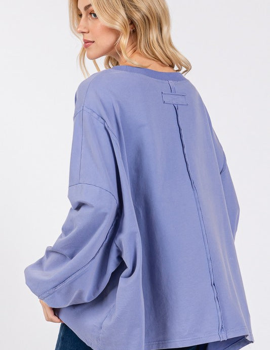 SAGE + FIG Flower Patch Dropped Shoulder Oversize Top