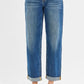 RISEN Full Size Mid Rise Boyfriend Roll Up Jeans Plus Size Jeans