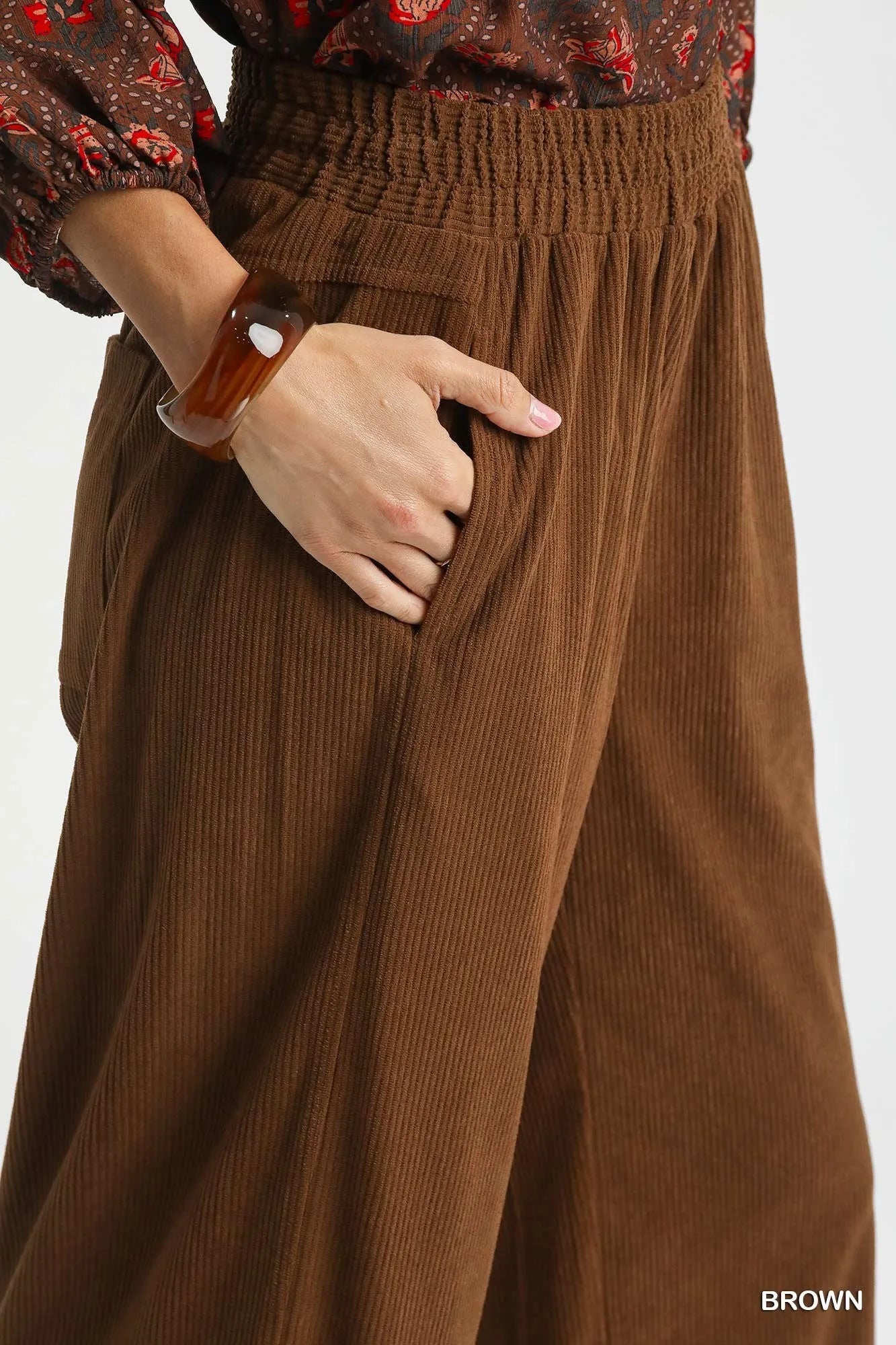 Umgee Wide-Leg Corduroy Pants Pants