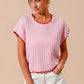 SO ME Textured Light Weight Sweater Dolman Top Sweaters