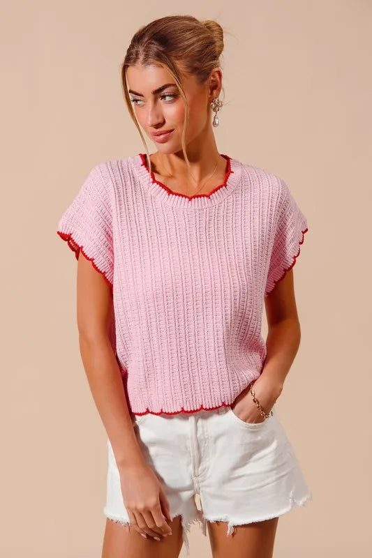 SO ME Textured Light Weight Sweater Dolman Top Sweaters