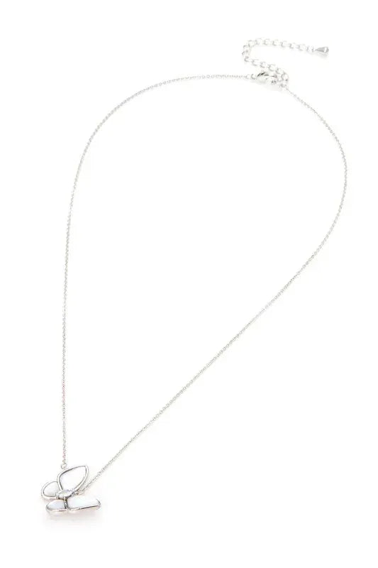 MOP Butterfly Pendant Necklace - DAVERRI FASHIONS