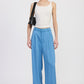 HIGH WAIST WIDE LEG TROUSERS WITH FRONT PLEATS