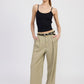 HIGH WAIST WIDE LEG TROUSERS WITH FRONT PLEATS
