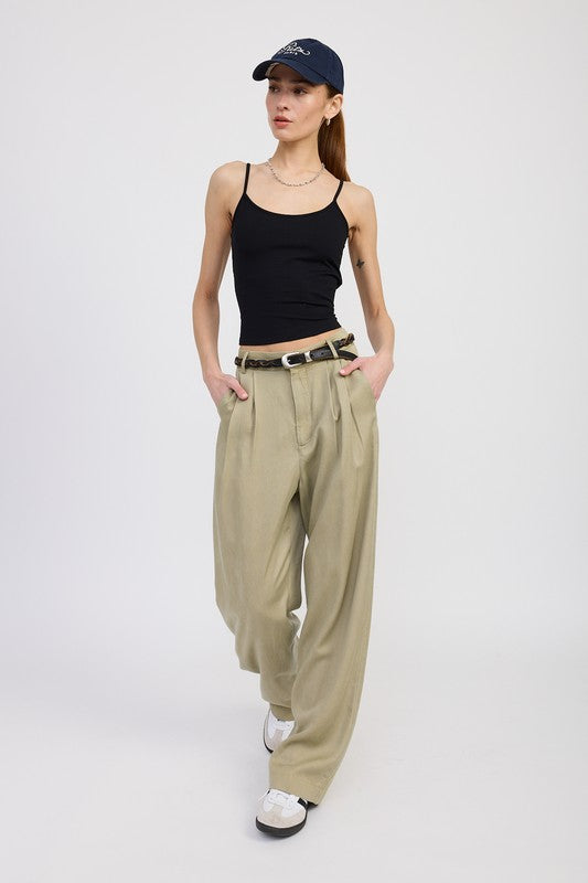 HIGH WAIST WIDE LEG TROUSERS WITH FRONT PLEATS | Daverri Fashions