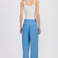 HIGH WAIST WIDE LEG TROUSERS WITH FRONT PLEATS