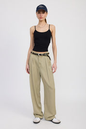 HIGH WAIST WIDE LEG TROUSERS WITH FRONT PLEATS | Daverri Fashions