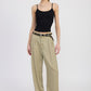 HIGH WAIST WIDE LEG TROUSERS WITH FRONT PLEATS