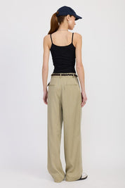 HIGH WAIST WIDE LEG TROUSERS WITH FRONT PLEATS | Daverri Fashions