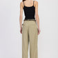 HIGH WAIST WIDE LEG TROUSERS WITH FRONT PLEATS