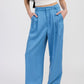 HIGH WAIST WIDE LEG TROUSERS WITH FRONT PLEATS