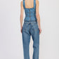 DENIM LACE UP BUSTIER TOP Tops