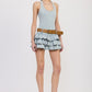 TIERED MINI DRESS WITH HALTER NECK AND BELT Mini Dresses