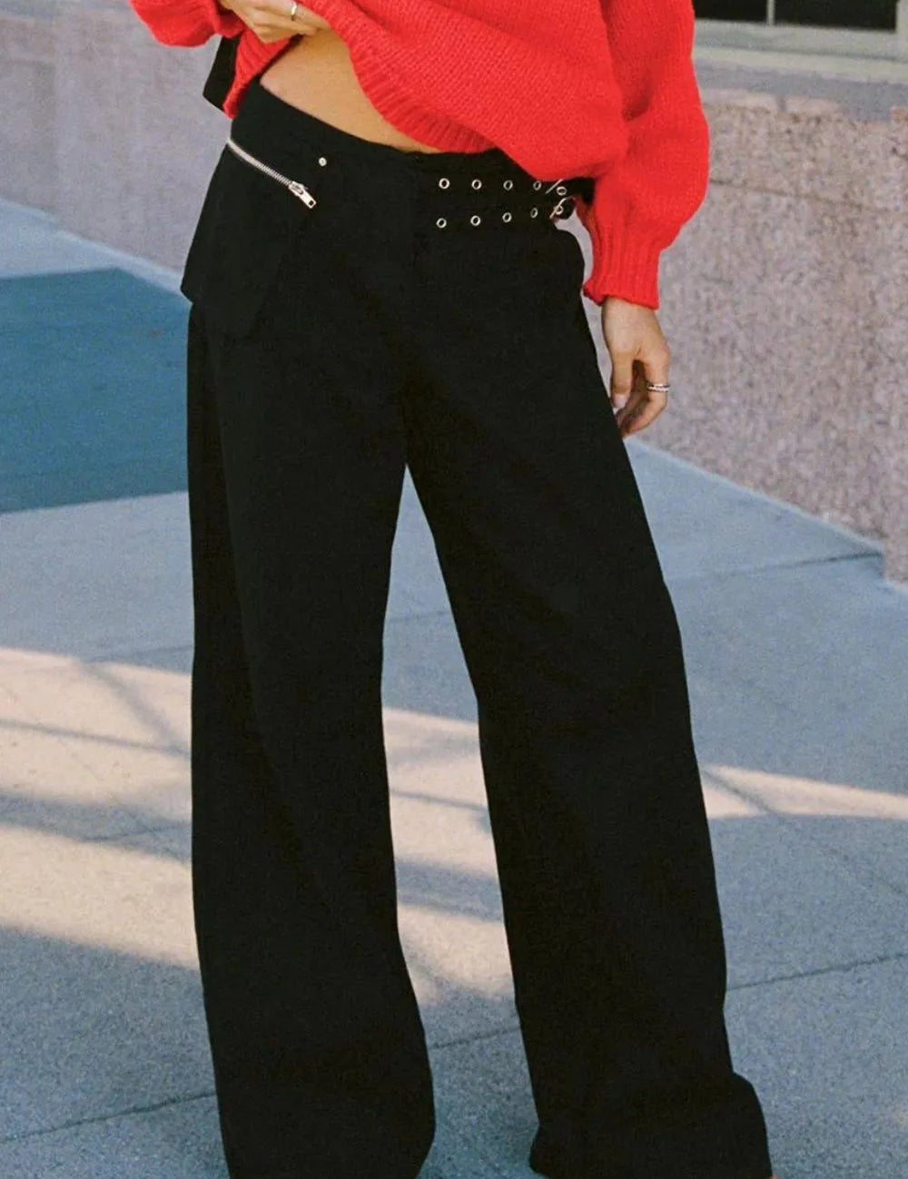 Black Wide Leg Jeans with Pockets | Bottoms Daverri Fashions