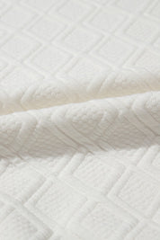 Colorblock Zipper Puff Sleeve Textured Blouse | Blouses Daverri Fashions