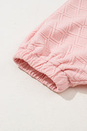 Colorblock Zipper Puff Sleeve Textured Blouse | Blouses Daverri Fashions