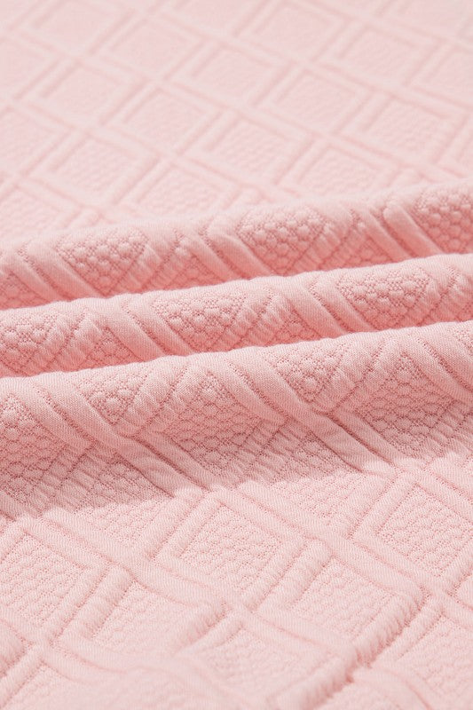 Colorblock Zipper Puff Sleeve Textured Blouse | Blouses Daverri Fashions