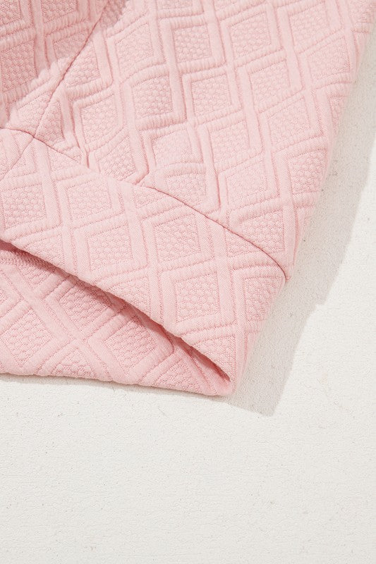 Colorblock Zipper Puff Sleeve Textured Blouse | Blouses Daverri Fashions