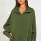 Exposed Seam Side Slit Long Sleeve Sweatshirt - DAVERRI FASHIONS
