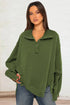 Exposed Seam Side Slit Long Sleeve Sweatshirt - DAVERRI FASHIONS