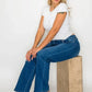 bytos Full Size Cat's Whiskers High Rise Straight Jeans - DAVERRI FASHIONS