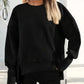 Daverri Fashions Casual Loose Side Slit Sweatshirt - DAVERRI FASHIONS