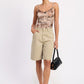 HIGH RISE WIDE LEG DENIM BERMUDA SHORTS Denim Shorts