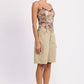 HIGH RISE WIDE LEG DENIM BERMUDA SHORTS Denim Shorts