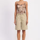 HIGH RISE WIDE LEG DENIM BERMUDA SHORTS Denim Shorts