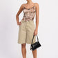 HIGH RISE WIDE LEG DENIM BERMUDA SHORTS Denim Shorts