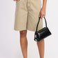 HIGH RISE WIDE LEG DENIM BERMUDA SHORTS SAGE Denim Shorts