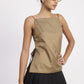 SPAGHETTI STRAP TOP WTIH OPEN BACK ASH BROWN Tops