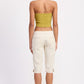 TAILORED MID RISE BERMUDA PANTS WITH FRONT BUTTON