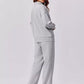 Daverri relaxed fit quarter-zip gray sweatshirt with ribbed cuffs