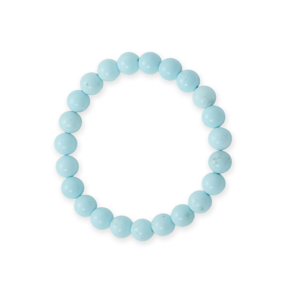 8mm Round Sky Blue Magnesite Stretch Bracelet Default Title Bracelets