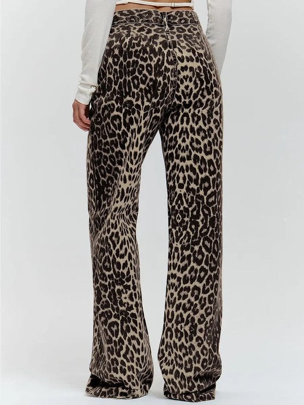 Leopard Flare Pants Pants