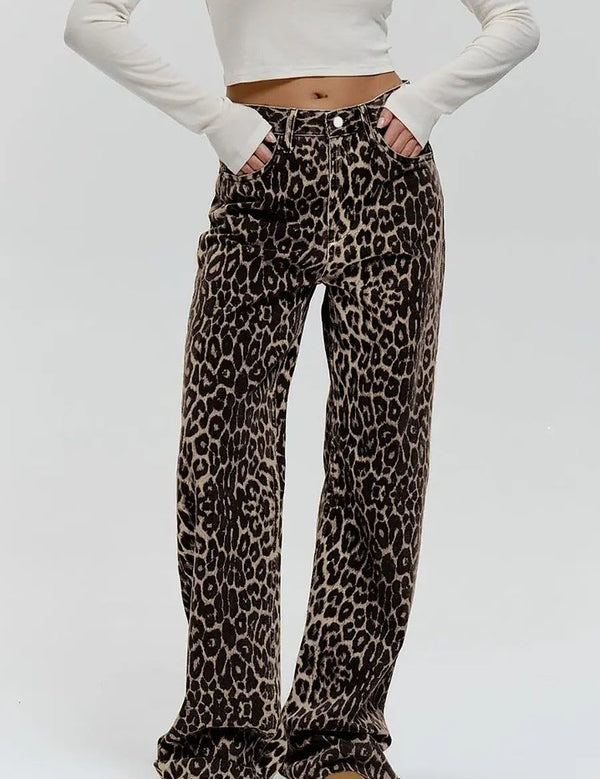 Brown Leopard Leopard Flare Pants | Pants Daverri Fashions