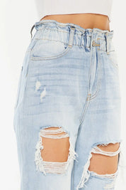 Kancan Open Pack Paperbag Mom Jeans | Jeans Daverri Fashions