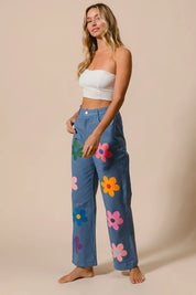 BiBi Flower Print Straight Legs Pants | Pants Daverri Fashions