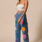 BiBi Flower Print Straight Legs Pants - DAVERRI FASHIONS