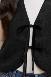 Annie Wear V-Neck Tie Detail Vest Coat Tops