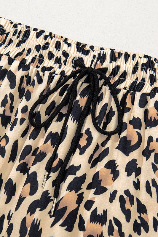 Allover Leopard Print Wide Leg Pants | Pants Daverri Fashions
