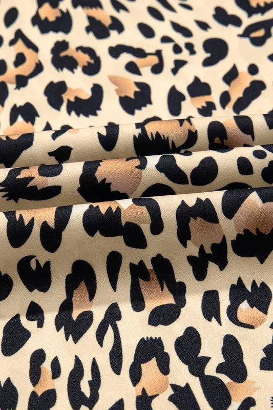 Allover Leopard Print Wide Leg Pants - DAVERRI FASHIONS